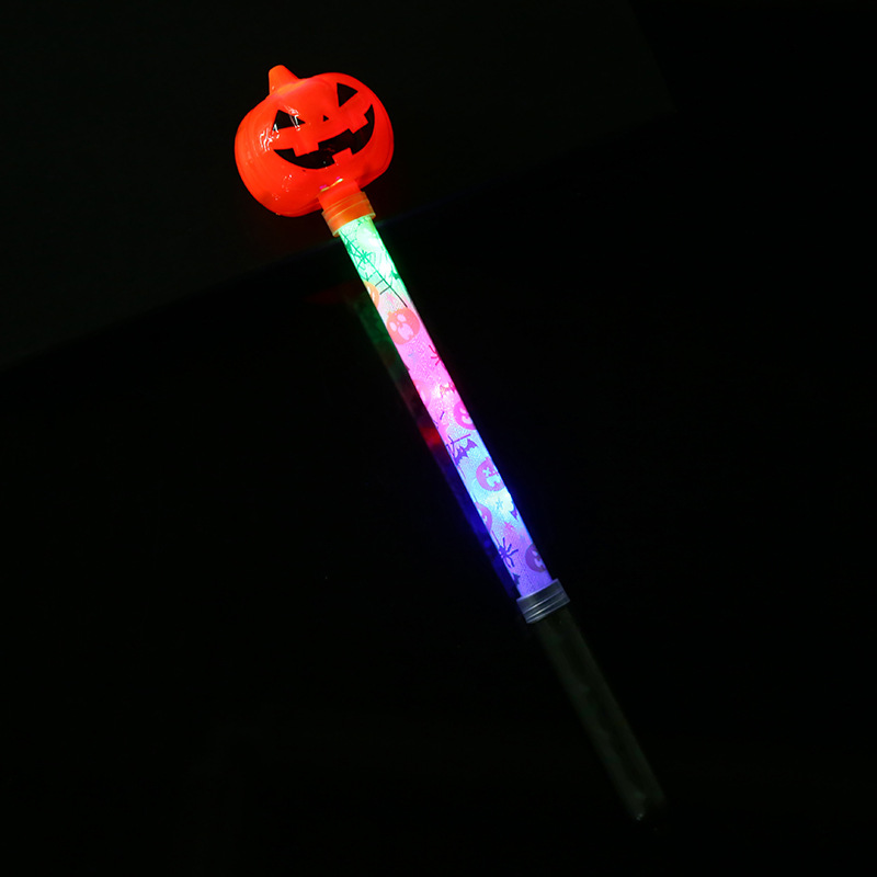 2021 Popular Party Ghost Head Glow Stick Ghost Festival Light-Emitting Pumpkin Light Stick Plastic Toy Creative Wholesale
