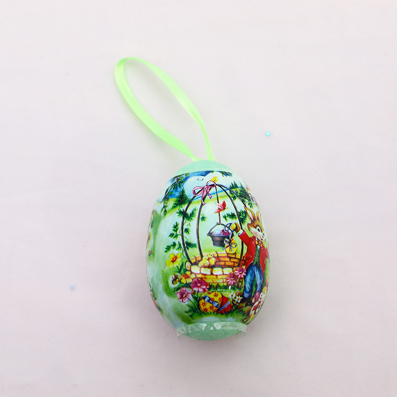 Cross-Border Wholesale Easter Christmas Egg Decorations 6 Pack Simulation Egg Holiday Scene Layout Pendant