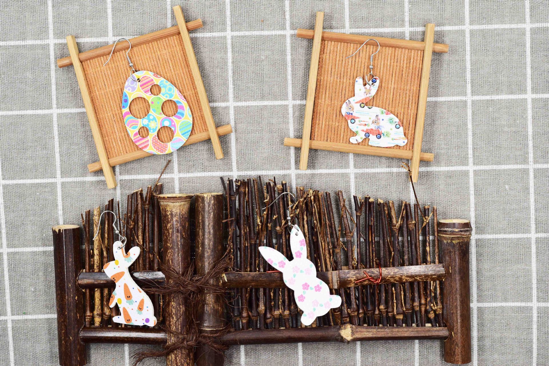 2022 New Easter Leather Earrings Europe and America Cross Border Cute Egg Rabbit Leather Earrings Earrings 2022 New Easter Leather Earrings Europe and America Cross Border Cute Egg Rabbit Leather Earrings Earrings