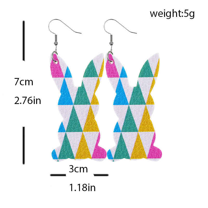 2022 New Easter Leather Earrings Europe and America Cross Border Cute Egg Rabbit Leather Earrings Earrings 2022 New Easter Leather Earrings Europe and America Cross Border Cute Egg Rabbit Leather Earrings Earrings