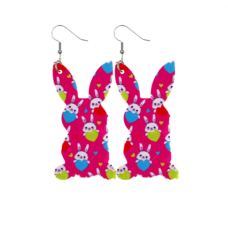 2022 New Easter Leather Earrings Europe and America Cross Border Cute Egg Rabbit Leather Earrings Earrings 2022 New Easter Leather Earrings Europe and America Cross Border Cute Egg Rabbit Leather Earrings Earrings