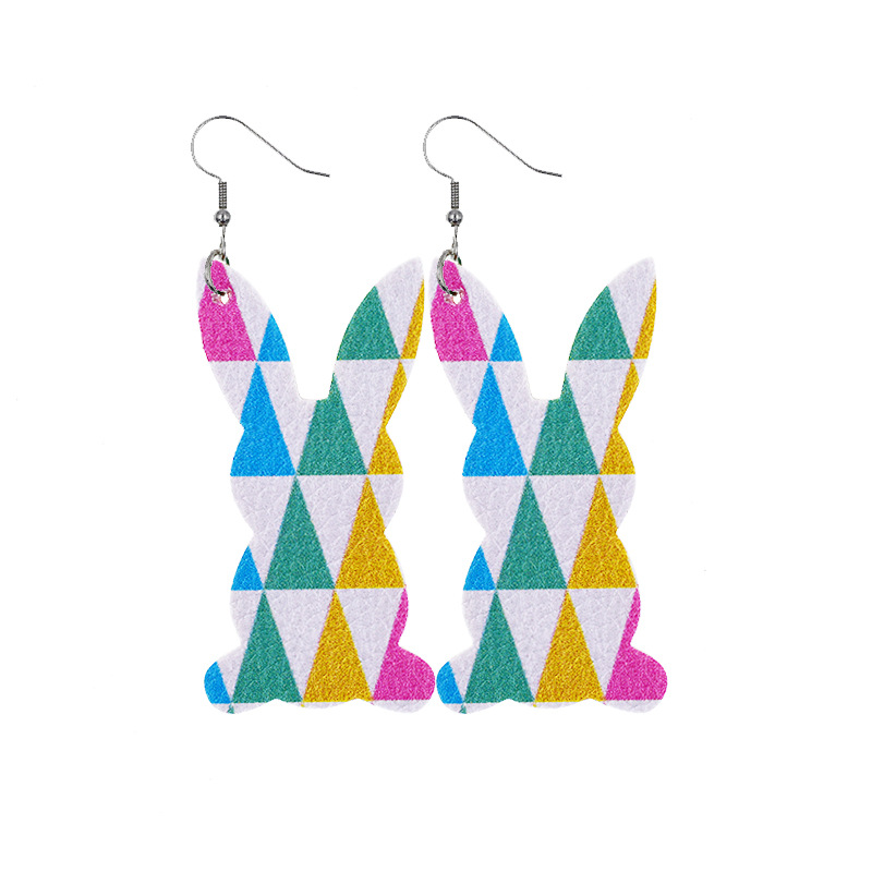 2022 New Easter Leather Earrings Europe and America Cross Border Cute Egg Rabbit Leather Earrings Earrings 2022 New Easter Leather Earrings Europe and America Cross Border Cute Egg Rabbit Leather Earrings Earrings