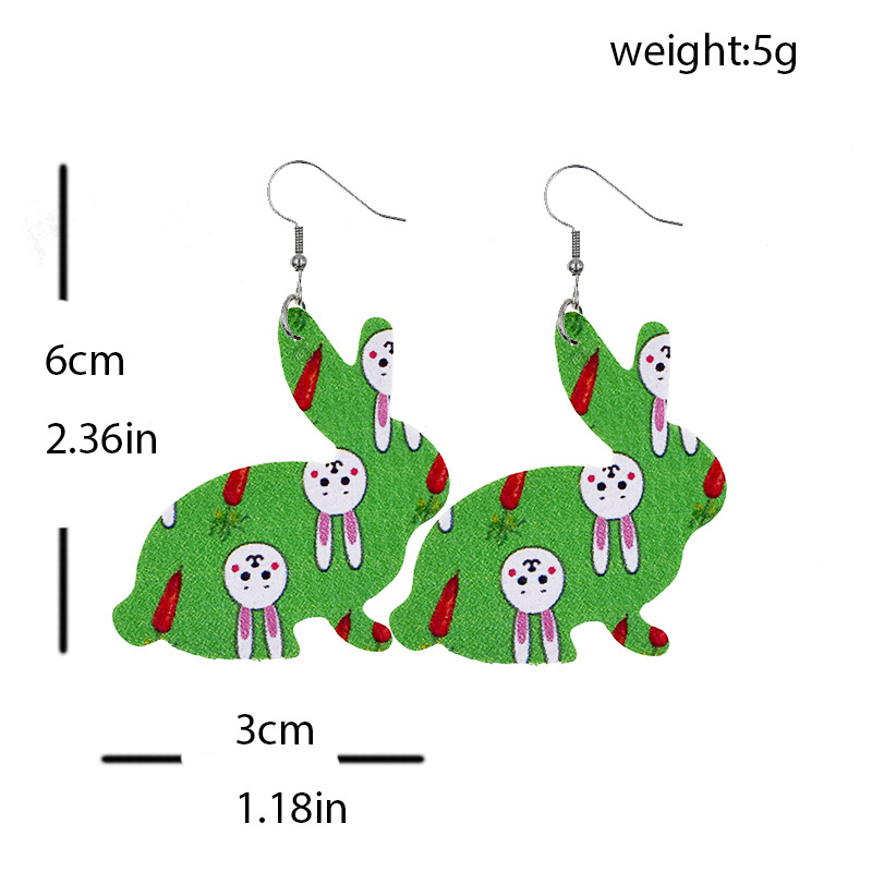 2022 New Easter Leather Earrings Europe and America Cross Border Cute Egg Rabbit Leather Earrings Earrings 2022 New Easter Leather Earrings Europe and America Cross Border Cute Egg Rabbit Leather Earrings Earrings