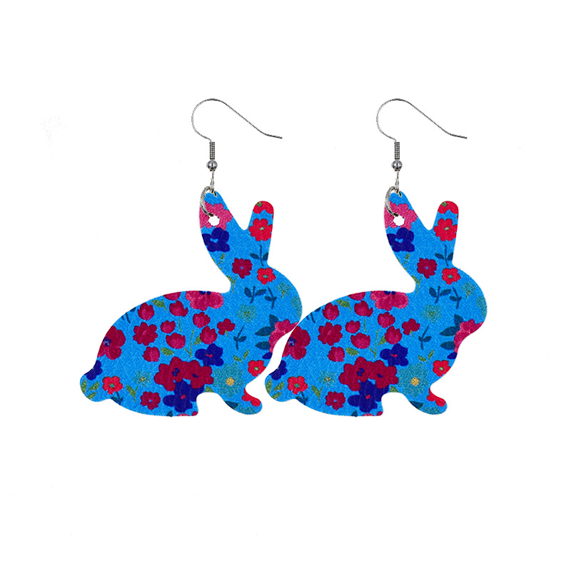 2022 New Easter Leather Earrings Europe and America Cross Border Cute Egg Rabbit Leather Earrings Earrings 2022 New Easter Leather Earrings Europe and America Cross Border Cute Egg Rabbit Leather Earrings Earrings