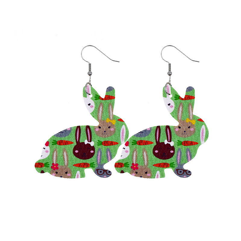 2022 New Easter Leather Earrings Europe and America Cross Border Cute Egg Rabbit Leather Earrings Earrings 2022 New Easter Leather Earrings Europe and America Cross Border Cute Egg Rabbit Leather Earrings Earrings