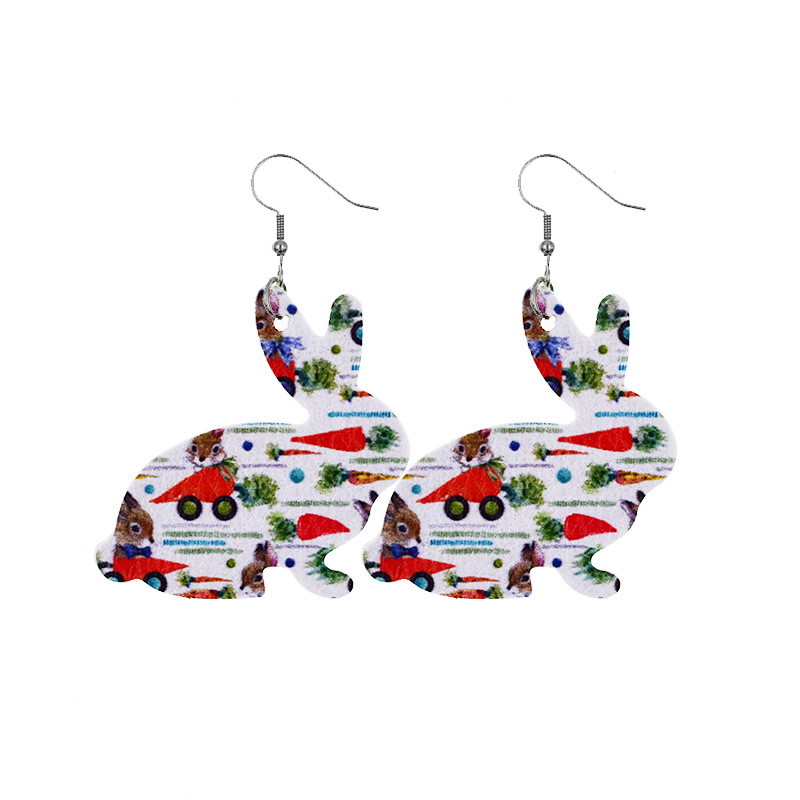 2022 New Easter Leather Earrings Europe and America Cross Border Cute Egg Rabbit Leather Earrings Earrings 2022 New Easter Leather Earrings Europe and America Cross Border Cute Egg Rabbit Leather Earrings Earrings