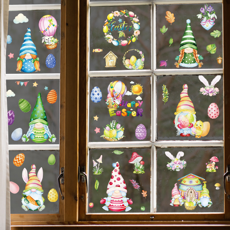 Xi Pan Stickers Cross-Border Hot Easter Egg Static Sticker Kitchen Restaurant Bathroom Office Glass Door and Window Stickers