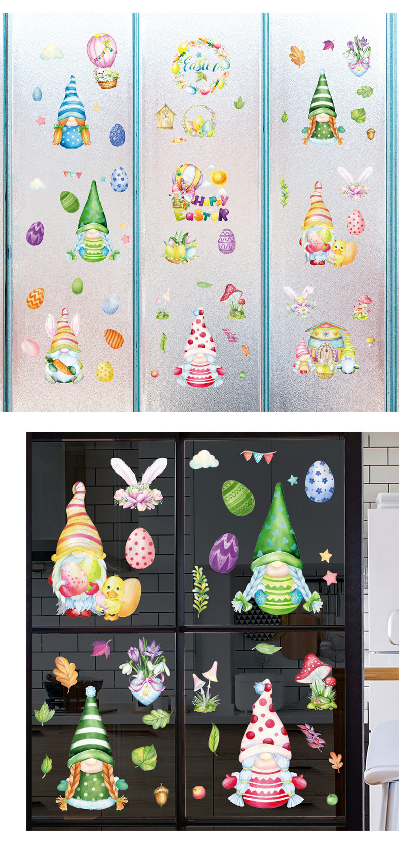 Xi Pan Stickers Cross-Border Hot Easter Egg Static Sticker Kitchen Restaurant Bathroom Office Glass Door and Window Stickers Xi Pan Stickers Cross-Border Hot Easter Egg Static Sticker Kitchen Restaurant Bathroom Office Glass Door and Window Stickers