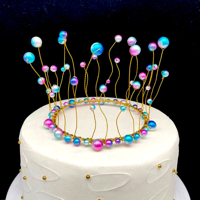 Factory Direct Sales Pearl Crown Cake Decoration Artificial Headdress Baking Decoration Birthday Cake Crown Spot Factory Direct Sales Pearl Crown Cake Decoration Artificial Headdress Baking Decoration Birthday Cake Crown Spot