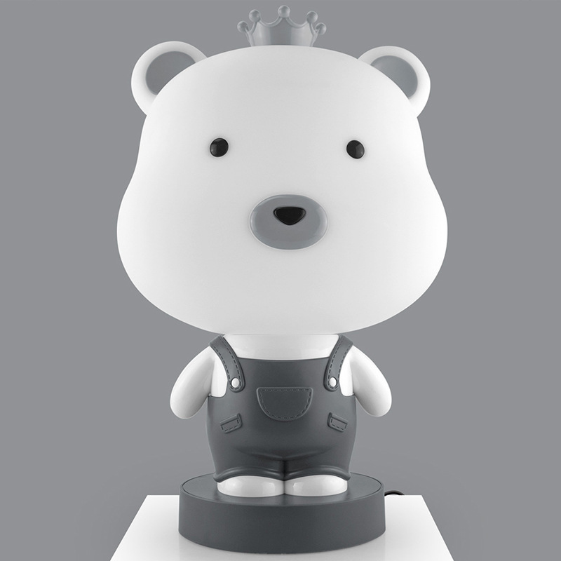 Crown Bear Small Night Lamp Bedroom Bedside Lighting Boys and Girls Sleep Light Creative Birthday Gift Cute Table Lamp