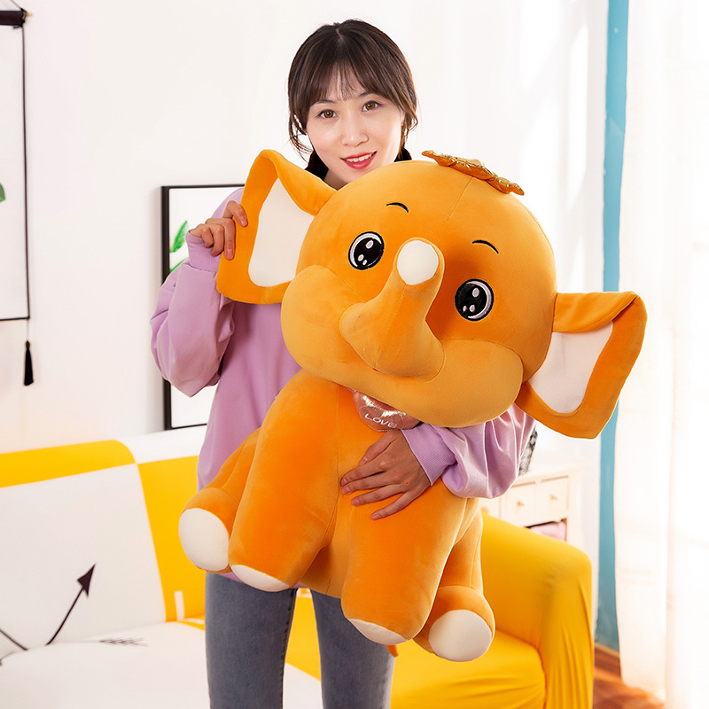 2022 New Soft Elephant Plush Toy Cartoon Crown Elephant Doll Doll Children&#039;s Birthday Gifts