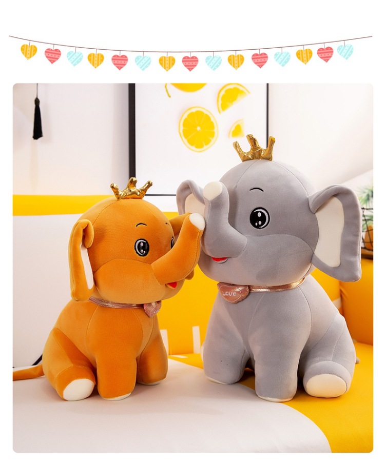 2022 New Soft Elephant Plush Toy Cartoon Crown Elephant Doll Doll Children's Birthday Gifts 2022 New Soft Elephant Plush Toy Cartoon Crown Elephant Doll Doll Children's Birthday Gifts