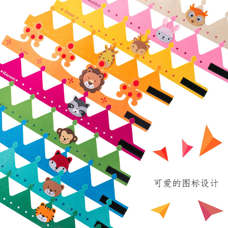 Factory Popular Crown Made of Hair Felt Decorative Children's Cartoon Birthday Hat Pattern Adjustable Style Can Be Customized Wholesale Factory Popular Crown Made of Hair Felt Decorative Children's Cartoon Birthday Hat Pattern Adjustable Style Can Be Customized Wholesale