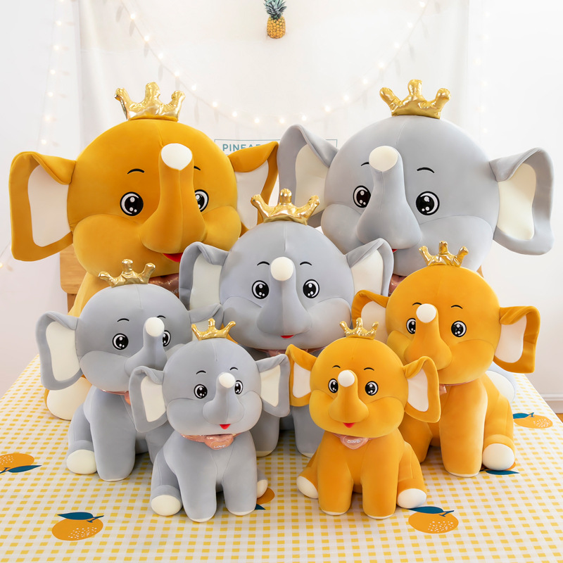 New Crown Elephant Plush Toy Doll Love Big Doll Ragdoll Girls Birthday Gifts Wholesale Customization