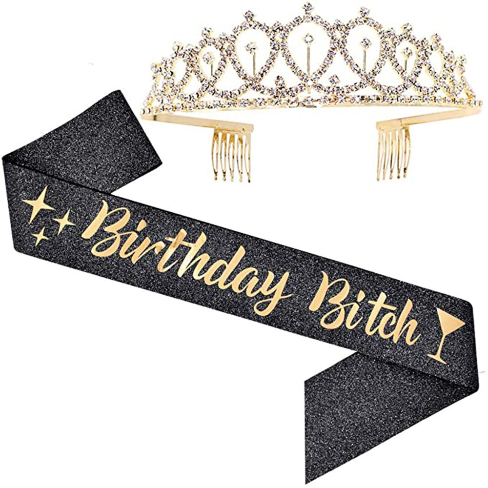Hot Sale Birthday Party Shoulder Strap Set Birthday Girl Ceremony Band Crown Rose Gold Powder Cloth Shoulder Strap Hot Sale Birthday Party Shoulder Strap Set Birthday Girl Ceremony Band Crown Rose Gold Powder Cloth Shoulder Strap