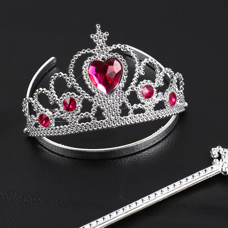 Factory in Stock Birthday Crown Headdress Children&#039;s Plastic Crown Frozen Princess Elsa Crown Hair Ornament