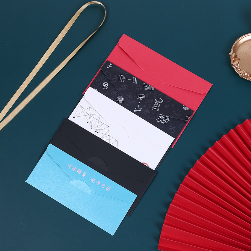 Customized Iridescent Paper Envelope Gilding Business Invitation VIP Member Black Invitations