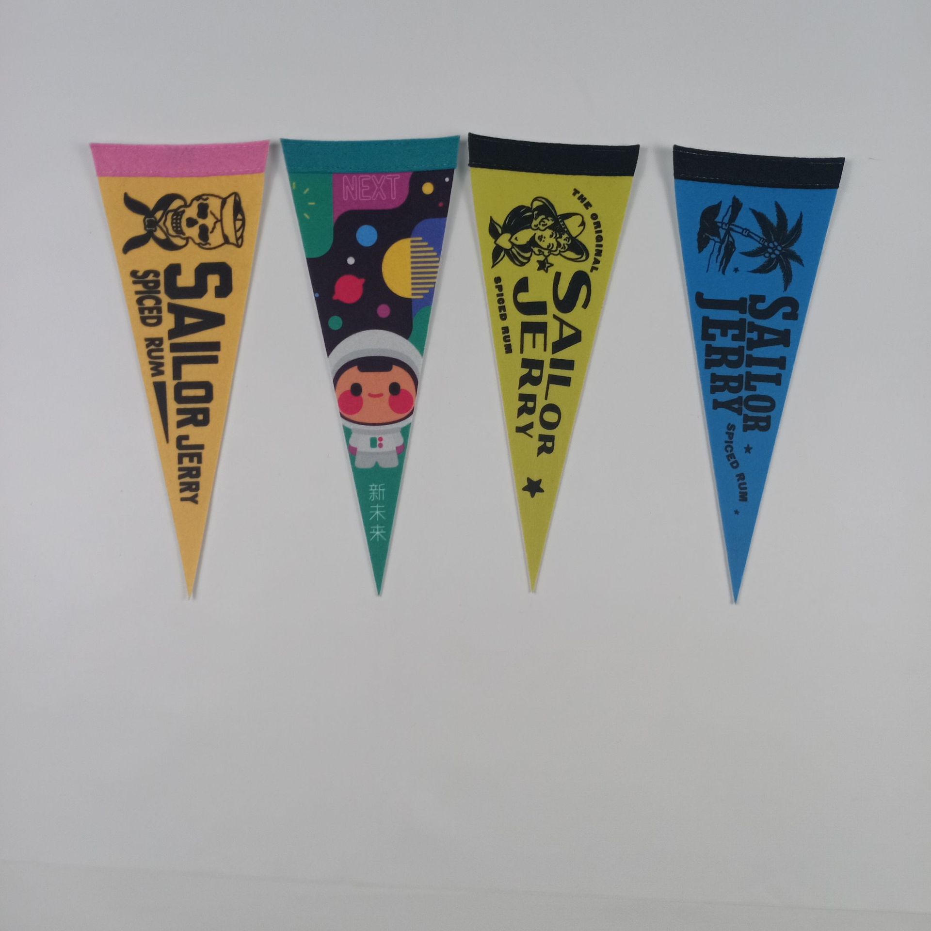 Customized 300G Felt Cloth Pennant Advertising Banner Advertising Bunting Starting from Low Order Quantity Triangle Flag Customized 300G Felt Cloth Pennant Advertising Banner Advertising Bunting Starting from Low Order Quantity Triangle Flag