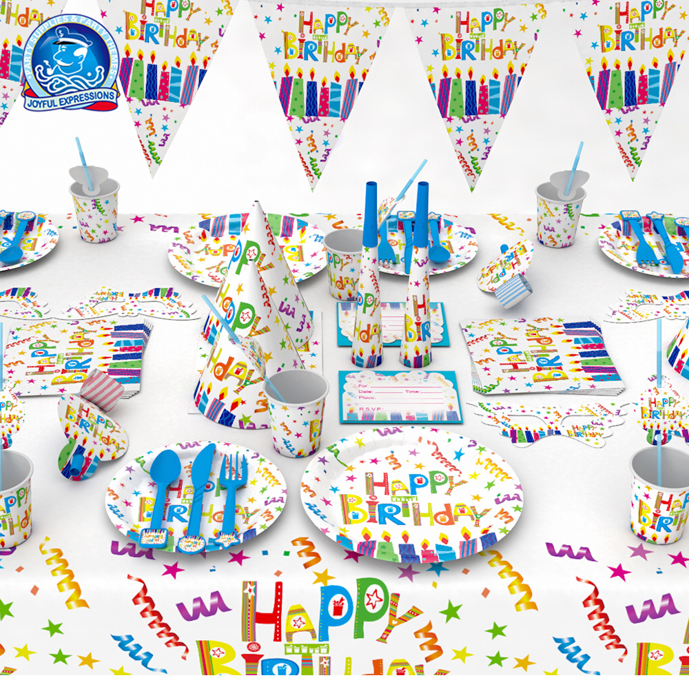 Cook Party Supplies Children&#039;s Birthday Party Paper Horn Blowing Mixed Batch Triangle Flag Pulling Flag Various Party Supplies
