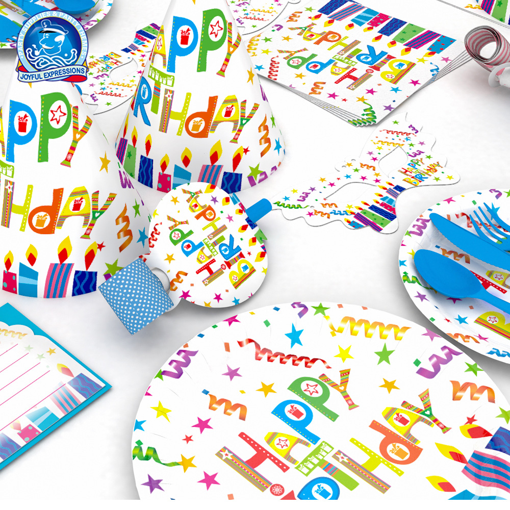Cook Party Supplies Children&#039;s Birthday Party Paper Horn Blowing Mixed Batch Triangle Flag Pulling Flag Various Party Supplies