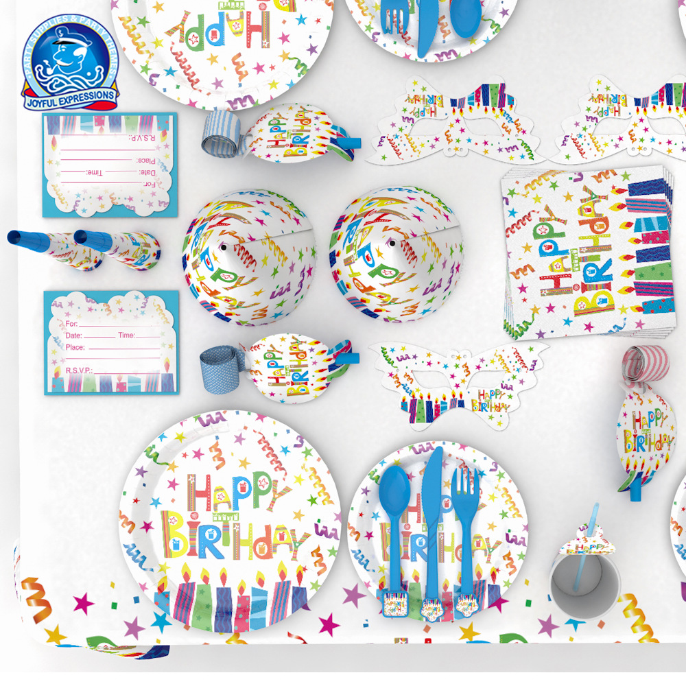 Cook Party Supplies Children&#039;s Birthday Party Paper Horn Blowing Mixed Batch Triangle Flag Pulling Flag Various Party Supplies