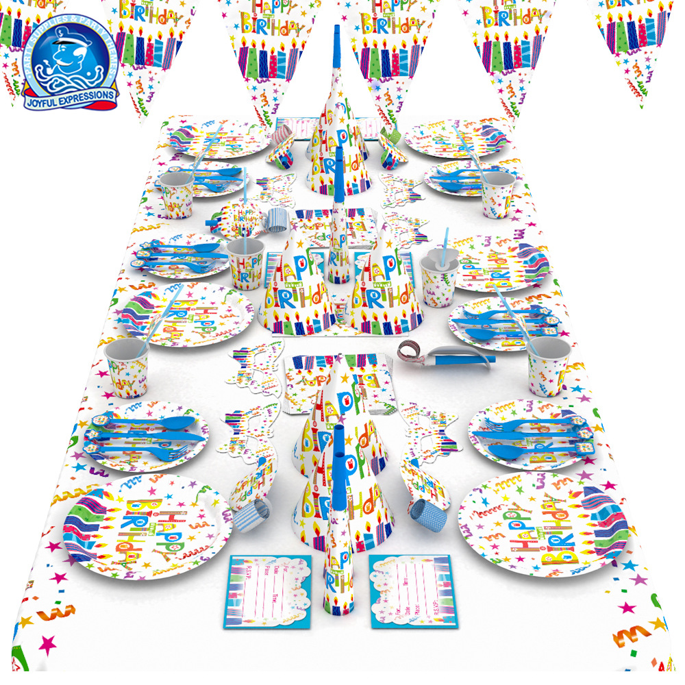 Cook Party Supplies Children&#039;s Birthday Party Paper Horn Blowing Mixed Batch Triangle Flag Pulling Flag Various Party Supplies
