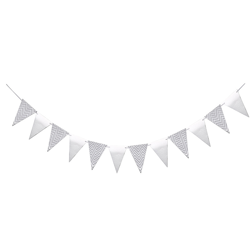 Triangle Flag  Bunting Bronzing Triangle Hanging Flag Party Atmosphere Decoration Pennant Banner in Stock Wholesale
