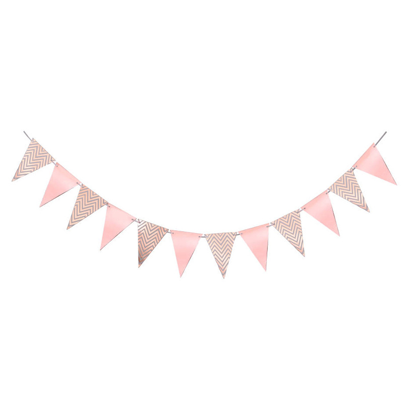 Triangle Flag  Bunting Bronzing Triangle Hanging Flag Party Atmosphere Decoration Pennant Banner in Stock Wholesale