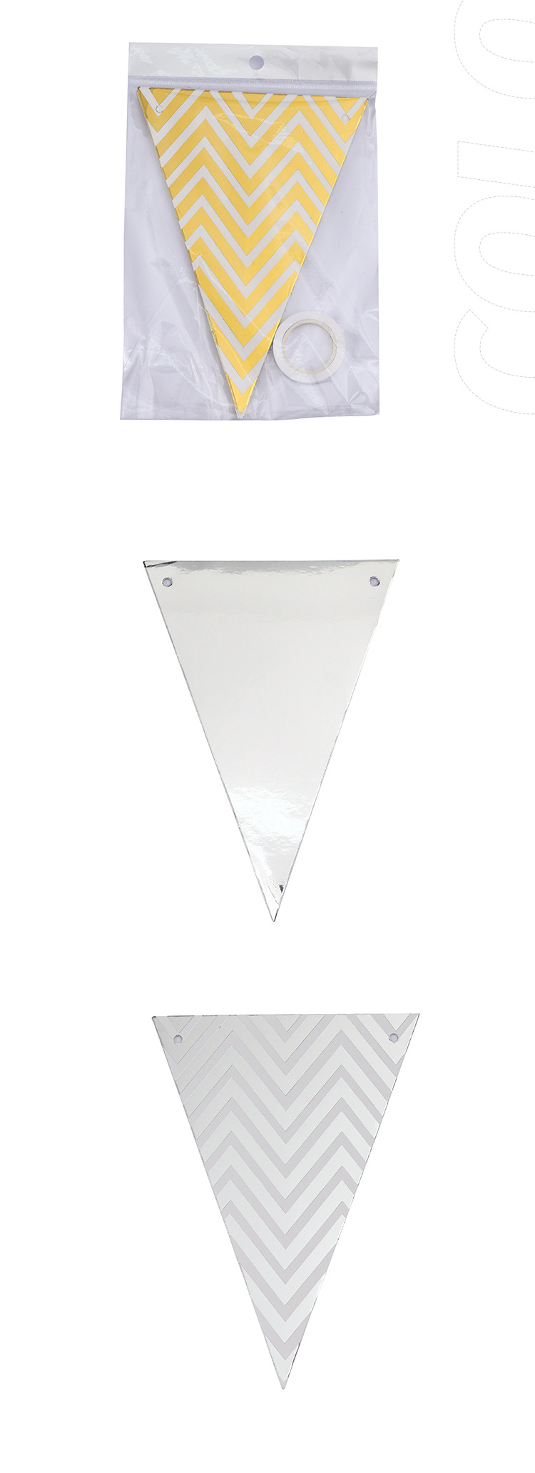 Triangle Flag  Bunting Bronzing Triangle Hanging Flag Party Atmosphere Decoration Pennant Banner in Stock Wholesale