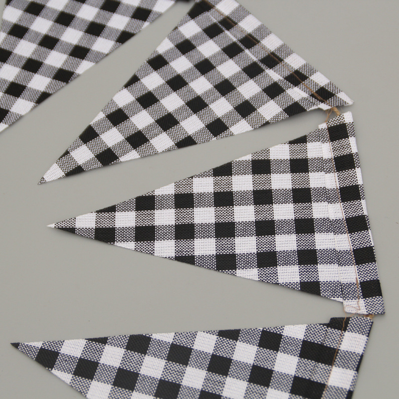 Factory Self-Operated Christmas Party Decoration Lumberjack Theme String Flags Red and Black Color Triangle Flag Factory Self-Operated Christmas Party Decoration Lumberjack Theme String Flags Red and Black Color Triangle Flag