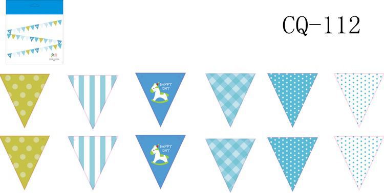 Wholesale New Navy Style Small Boat Anchor Triangle Bunting DIY Latte Art Hanging Triangle Flag