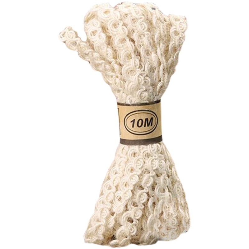 DIY Hand-Woven Hemp Decoration Material Burlap Roll Gift Box Packaging Linen Belt Bouquet Decoration Rope Linen Volume