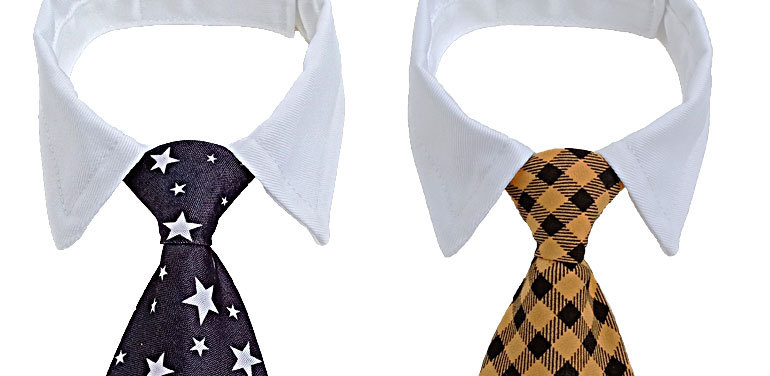 Pet Tie Bow Tie Dog Tie Striped  Collar Scarf Fake Collar Bib Bow