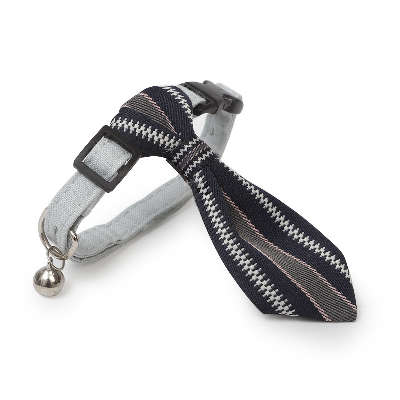 In Stock Wholesale Pipitao Dog Cat Gentleman Collar Pet Accessories Triangular Binder Korean Style Pet Tie with Bell
