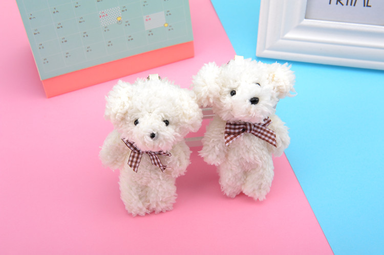 Cross-Border Pearl Velvet Bow Tie Dog Plush Toy Keychain Pendant Kindergarten Toy Small Gift Activity Gift