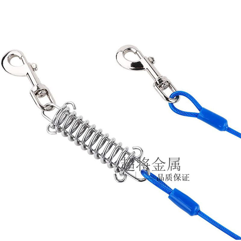Factory in Stock Stainless Steel Dog Tie Cable Safety Rope Dog Chain Hook Pet Supplies Rubber Coated PET Hand Holding Rope