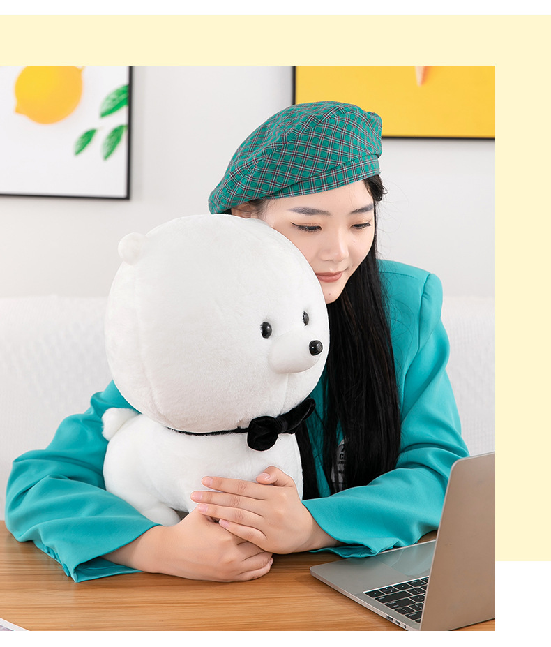 Rabbit Fur Dog Plush Toy than Bear Baby Rabbit Fur Puppy Doll Bow Tie Dog Children's Ragdoll Cross-Border Wholesale