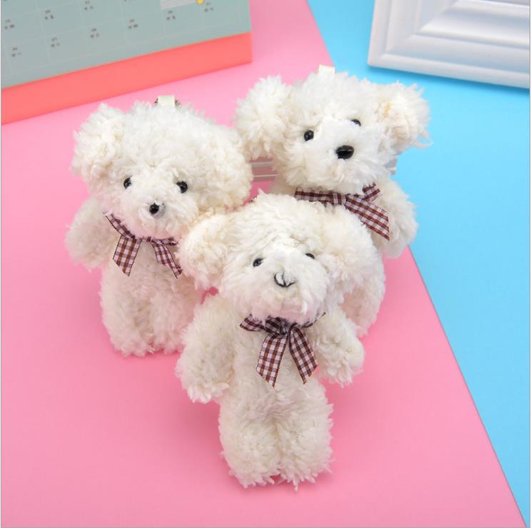 Cross-Border Pearl Velvet Bow Tie Dog Plush Toy Keychain Pendant Kindergarten Toy Small Gift Activity Gift