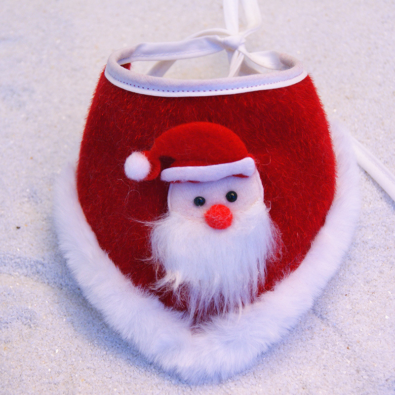 Pet Christmas Holiday Dress up Decoration Supplies Dog Scarf Cat Bib Bow Tie Bow Wholesale