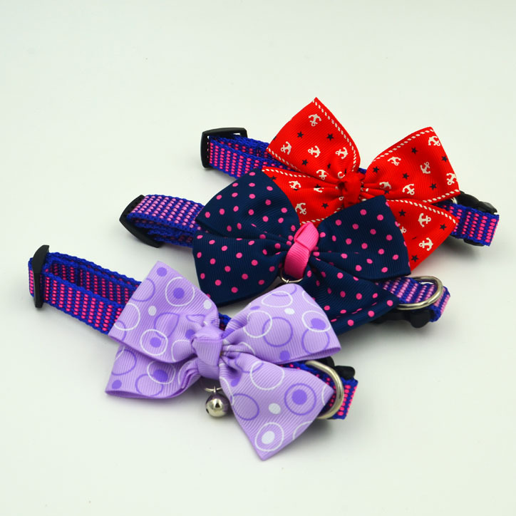 Pet Cute Bow Tie Collar Bow Dog Traction Bell Collar Pet Supplies Wholesale