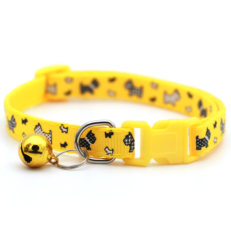 Pet Color Square Buckle Cross-Border Tie Printing Puppy Pet Collar Dogs and Cats Supplies Pet Cat Dog Collar