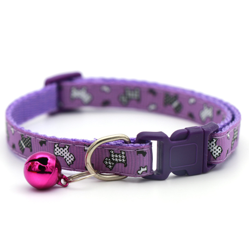 Pet Color Square Buckle Cross-Border Tie Printing Puppy Pet Collar Dogs and Cats Supplies Pet Cat Dog Collar