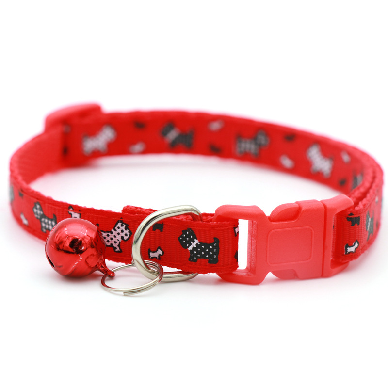 Pet Color Square Buckle Cross-Border Tie Printing Puppy Pet Collar Dogs and Cats Supplies Pet Cat Dog Collar