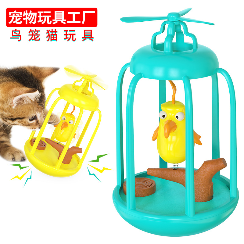 Pet Supplies Factory Wholesale Company Amazon New Popular Sound Bird Cage Funny Cat Tumbler Cat Toy