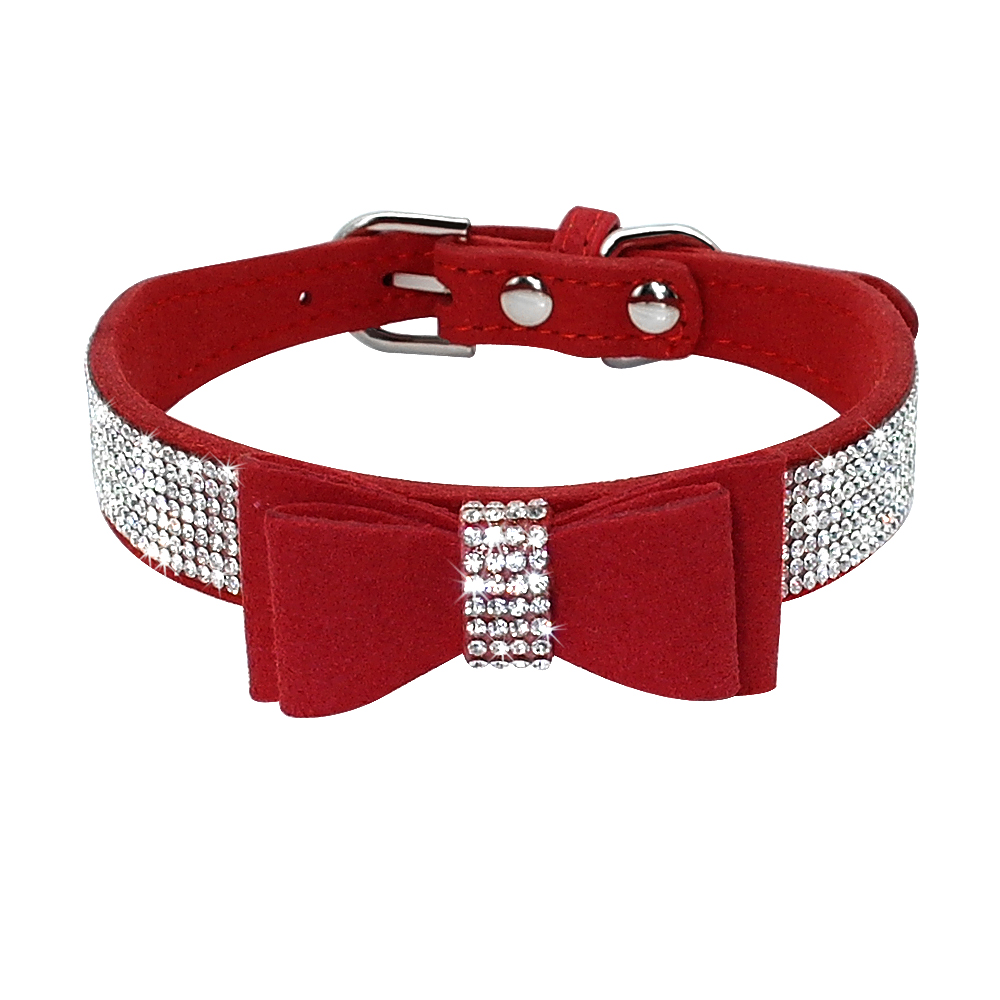Manufacturers Popular Bow Hanging Bell Comfortable Pet Collar Double-Layer Bow Dog Collar Small and Medium-Sized Dogs Dog Leash