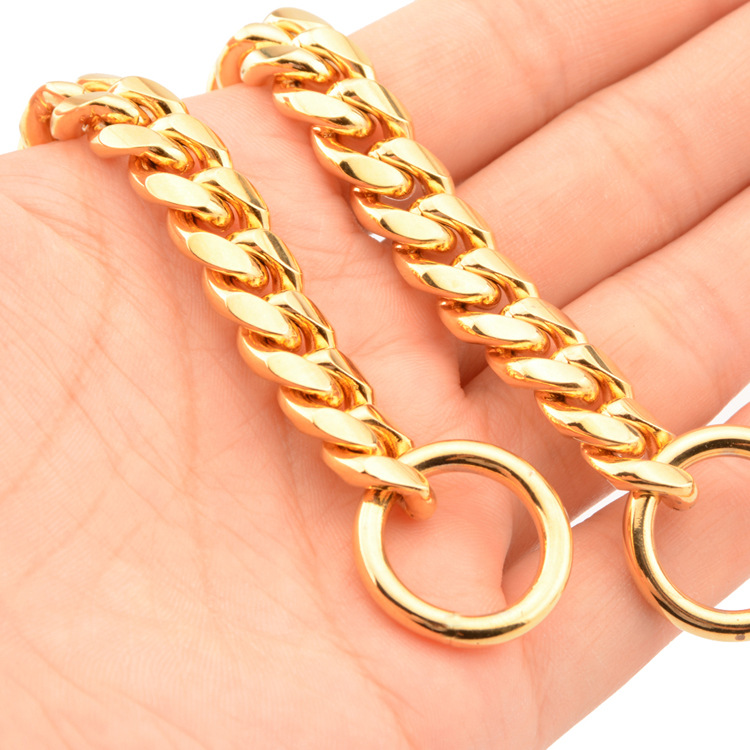 10mm Small and Medium Sized Pet Dog Leash Stainless Steel Titanium Steel Gold Cuban Link Chain Dog Collar Necklace Cat Chain One Piece Dropshipping 10mm Small and Medium Sized Pet Dog Leash Stainless Steel Titanium Steel Gold Cuban Link Chain Dog Collar Necklace Cat Chain One Piece Dropshipping