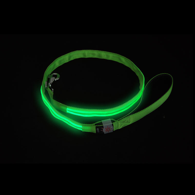 Pet Supplies USB Luminous Collar Led Luminous Nylon Dual Fiber Hand Holding Rope Dog Leash Traction Belt in Stock Wholesale