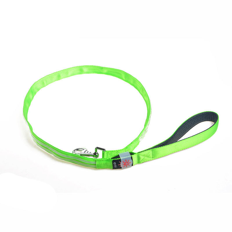 Pet Supplies USB Luminous Collar Led Luminous Nylon Dual Fiber Hand Holding Rope Dog Leash Traction Belt in Stock Wholesale