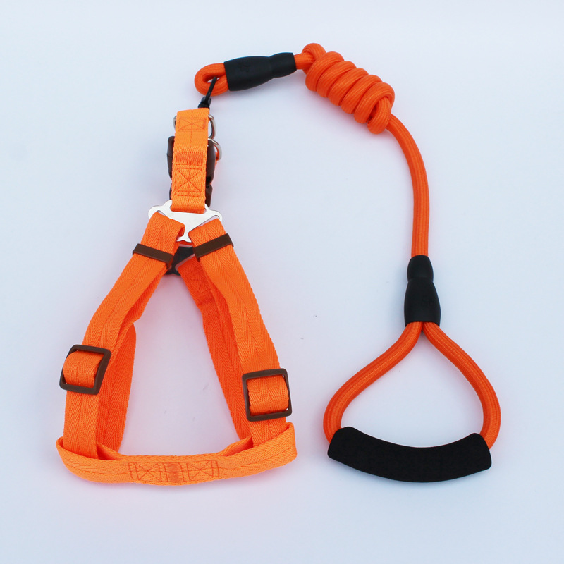 New Pet Hand Holding Rope Dog Traction Belt Cat Dog Rope Dog Chain round Rope Leash Set Collar Supplies