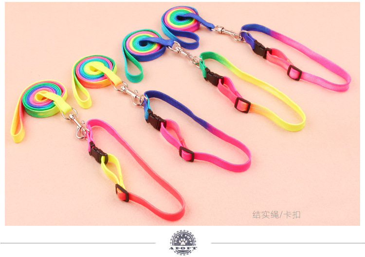 Pet Colorful Hand Holding Rope Colorful Collar Leash Set Dog Leash Teddy VIP Chest Strap Cat Dog Leash Pet Colorful Hand Holding Rope Colorful Collar Leash Set Dog Leash Teddy VIP Chest Strap Cat Dog Leash